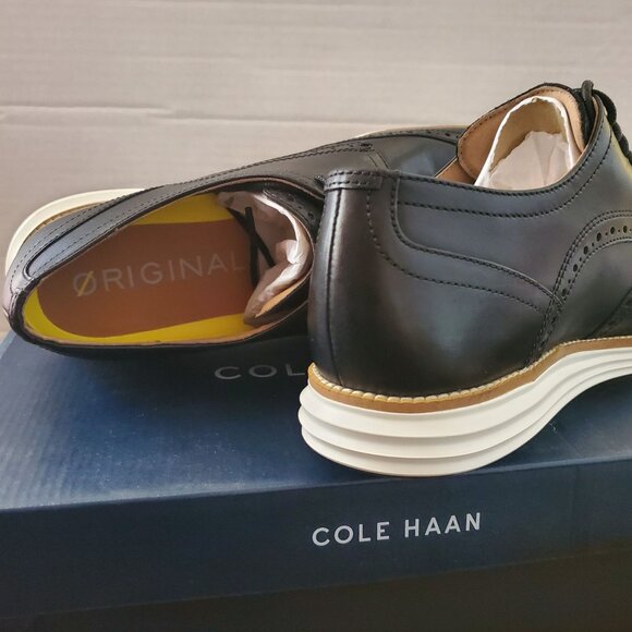 Cole Haan Men's 10 Original Grand SHWNG Remastered Wingtip Oxfords Shoes Black - Picture 8 of 12